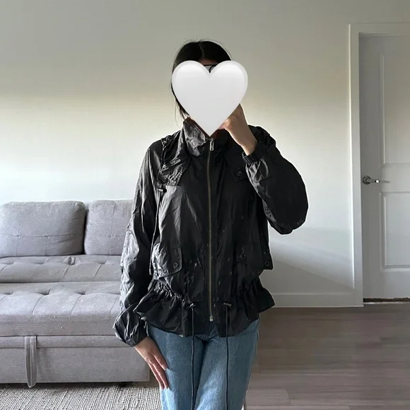 LIKE NEW! FREE PEOPLE! DARK GRAY LIGHT WINDBREAKER ZIP UP JACKET! - Picture 2 of 6